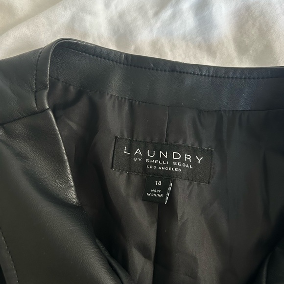 Laundry  Shelli Segal Faux-Leather Moto Jacket Dress - Picture 4 of 8